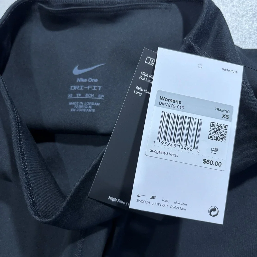 NEW Nike One Dri-FIT Women's XS High Rise Full Length Training Leggings Black